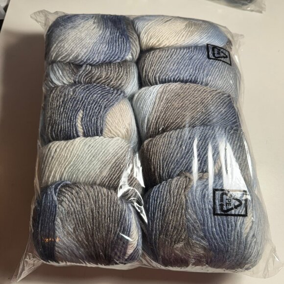 10 Skeins Sprightly Yarns Spectrum Worsted Grey Variegated Wool Acrylic OOP #905 - Picture 1 of 2
